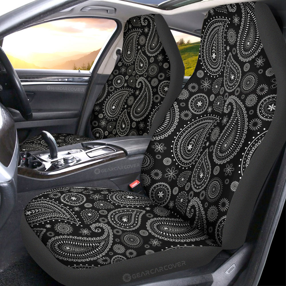 Black Paisley Pattern Car Seat Covers Custom Car Accessories