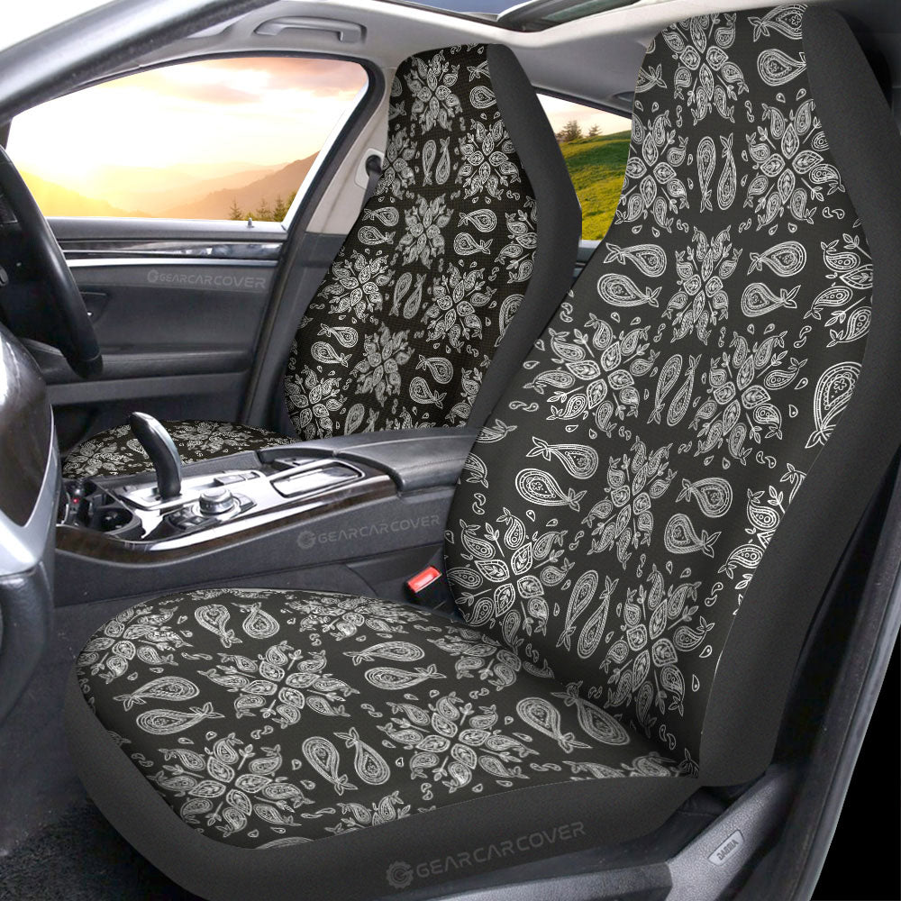 Black Paisley Pattern Car Seat Covers Custom Car Accessories
