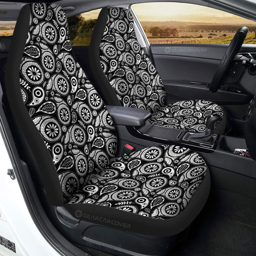Black Paisley Pattern Car Seat Covers Custom Car Accessories