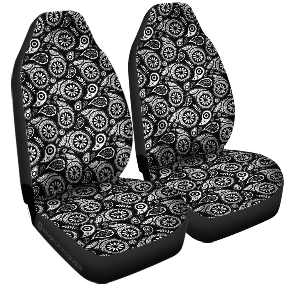 Black Paisley Pattern Car Seat Covers Custom Car Accessories