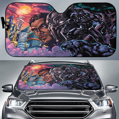 Black Panther Art Wakanda Auto Sun Shades amazing best gift ideas 2020 Universal Fit 174503