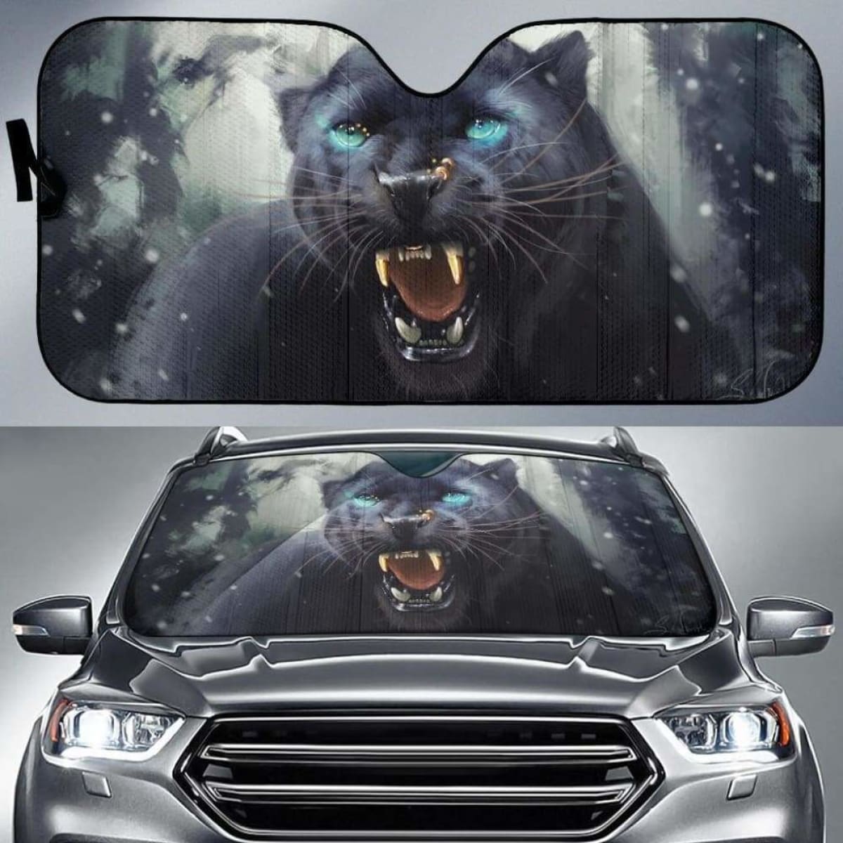 Black Panther Car Auto Sun Shades Universal Fit 051312