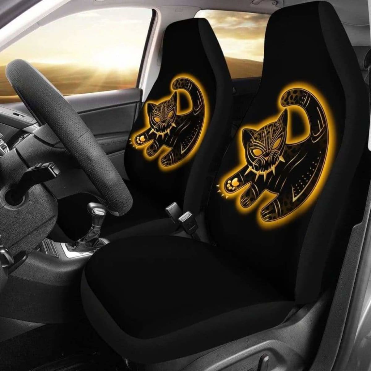 Black Panther Car Seat Covers Universal Fit 051012