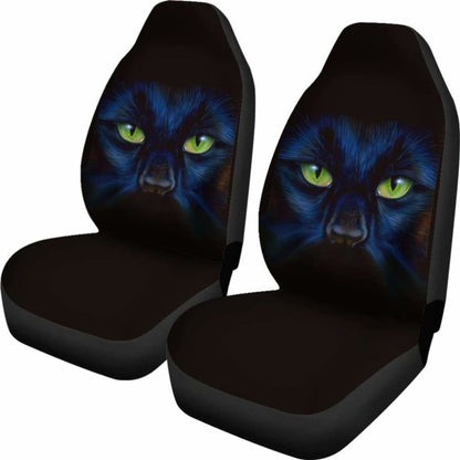 Black Panther Cat Eyes Car Seat Covers Universal Fit 112611