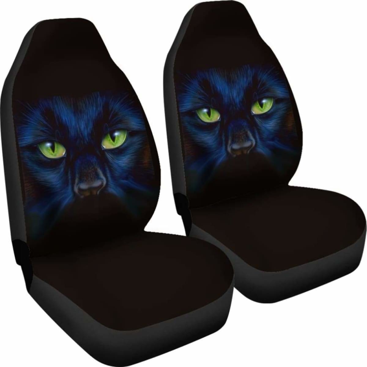 Black Panther Cat Eyes Car Seat Covers Universal Fit 112611