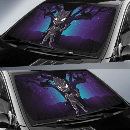 Black Panther Chibi Auto Sun Shades 918b Universal Fit