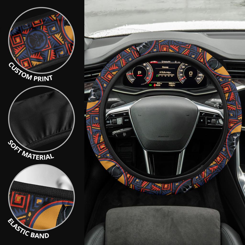 Black Panther Partern Premium Car Steering Wheel Cover