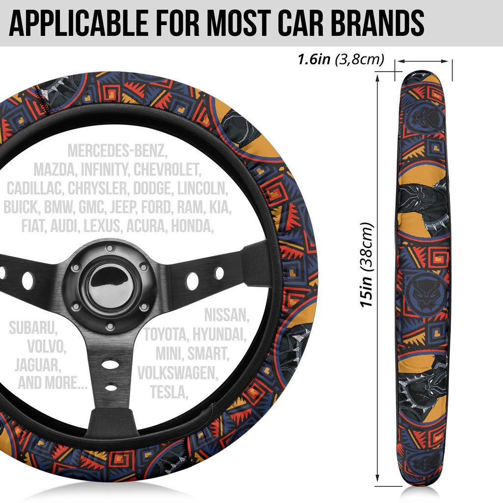 Black Panther Partern Premium Car Steering Wheel Cover