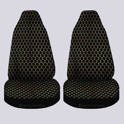 Black Pattern Car Seat Covers Custom Honeycomb Background Car Accessories