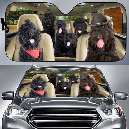 Black Russian Terrier Car All Over Printed 3D Sun Shade