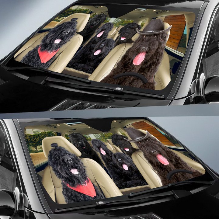 Black Russian Terrier Car All Over Printed 3D Sun Shade