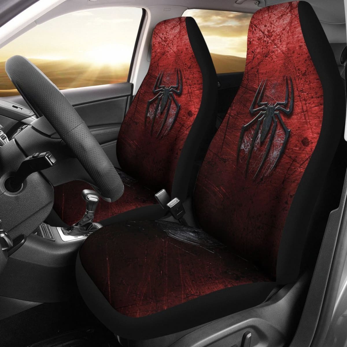 Black Spider Marvel Spiderman Car Seat Covers Lt04 Universal Fit 225721