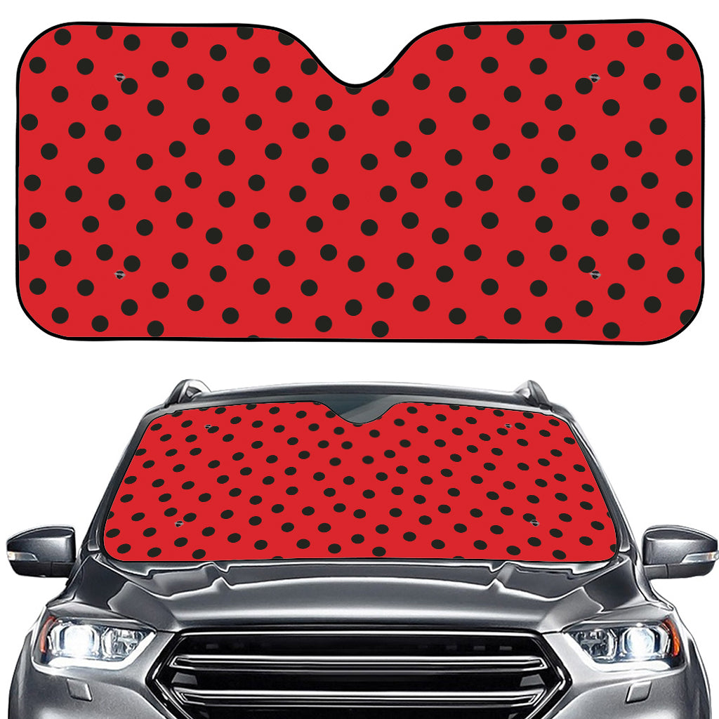 Black Spots Ladybird Pattern Print Car Windshield Sun Shade