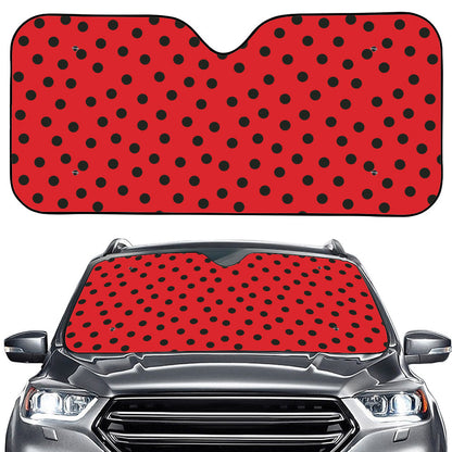 Black Spots Ladybird Pattern Print Car Windshield Sun Shade