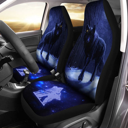 Black Wolf Car Seat Covers Custom Car Interior Accessories