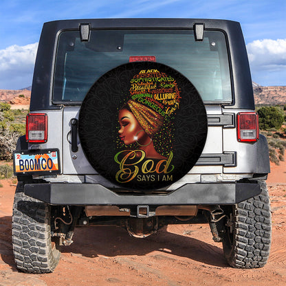 Black Woman God Say I Am Car Spare Tire Cover