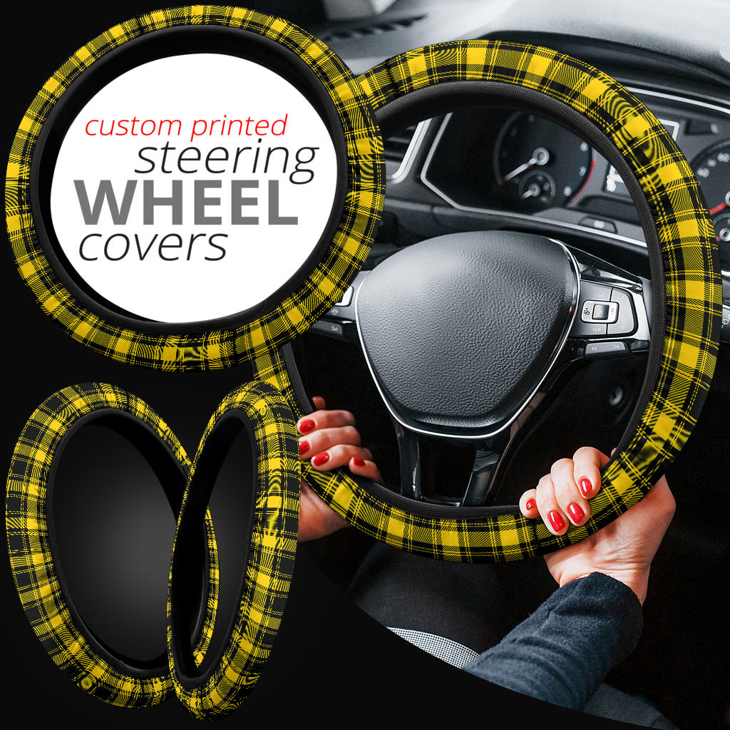 Black Yellow Caro Premium Car Steering Wheel Cover