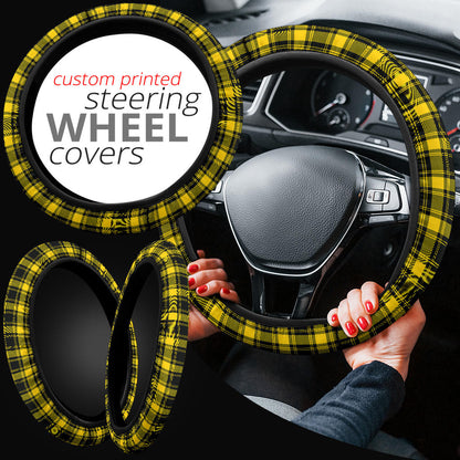 Black Yellow Caro Premium Car Steering Wheel Cover