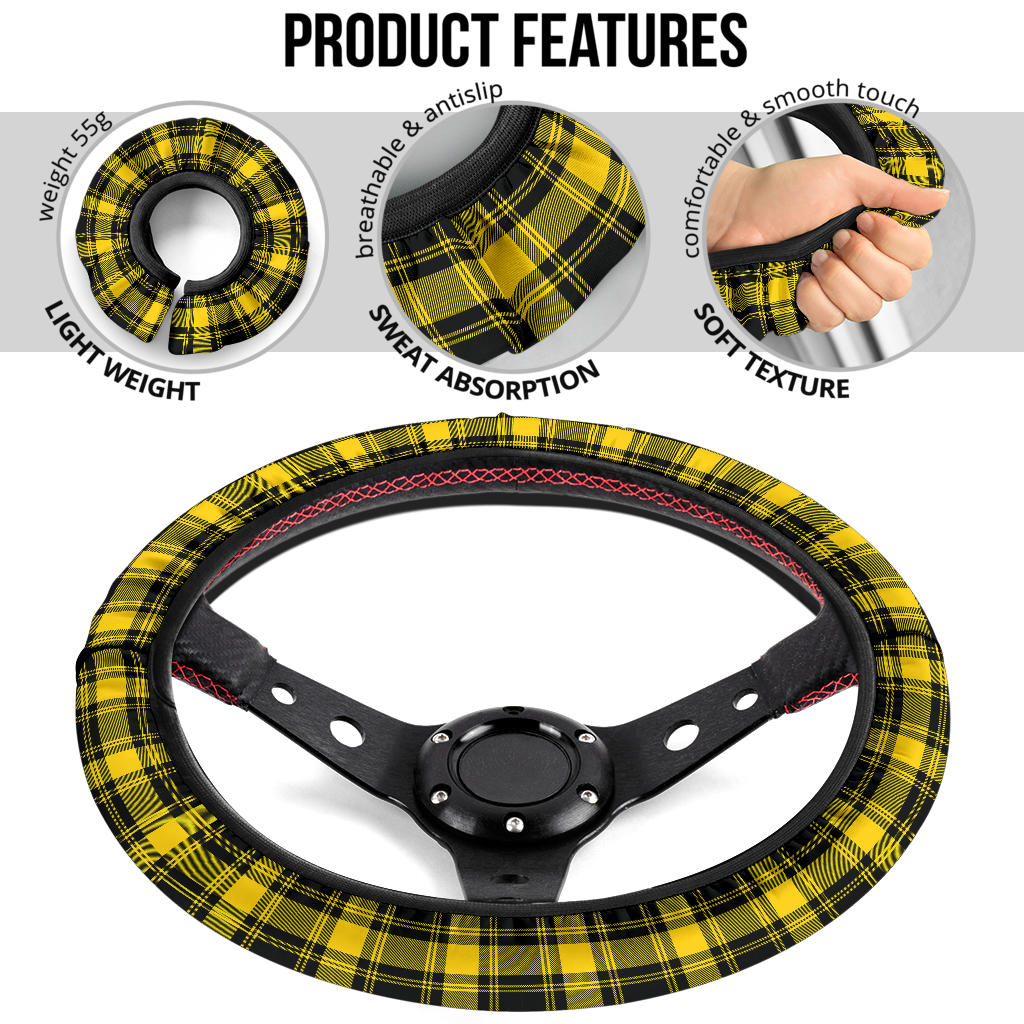 Black Yellow Caro Premium Car Steering Wheel Cover