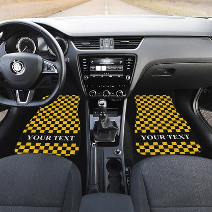 Black Yellow Checkered Personalized Car Floor Mats