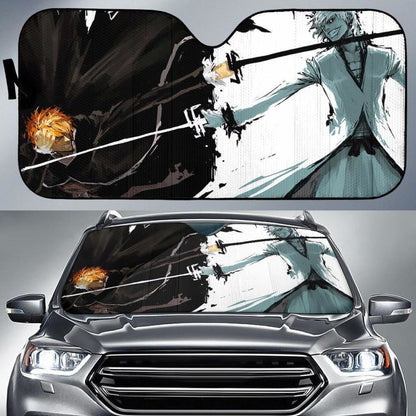 Bleach Black & White Ichigo Vs Aizen Anime Auto Sun Shade Nh06 Universal Fit 111204