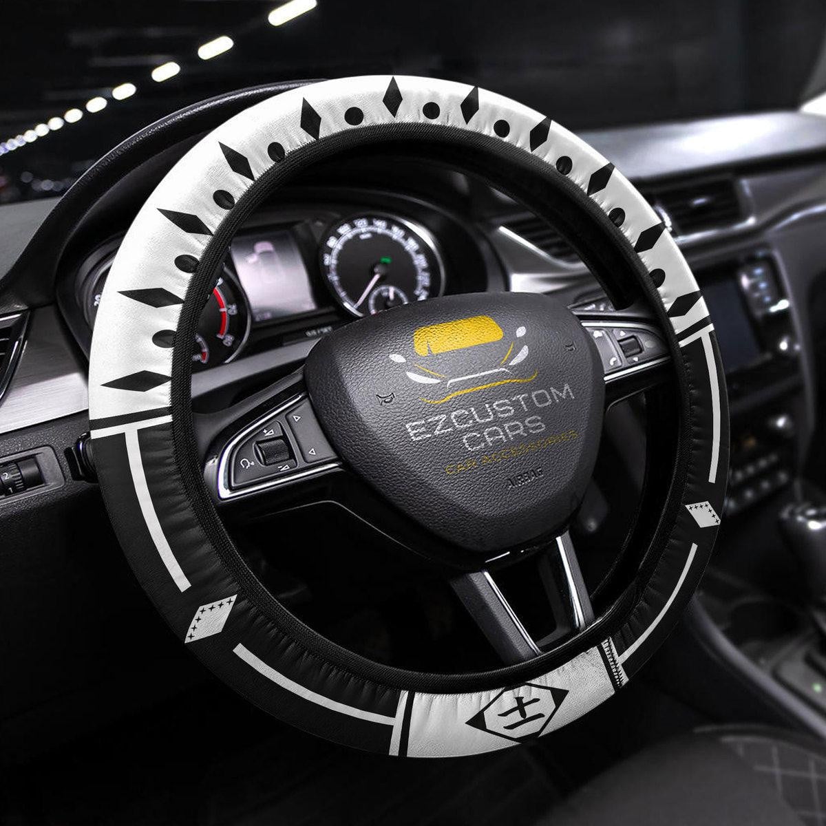 Bleach Eleventh Division Symbols Car Accessories Anime Steering Wheel Cover