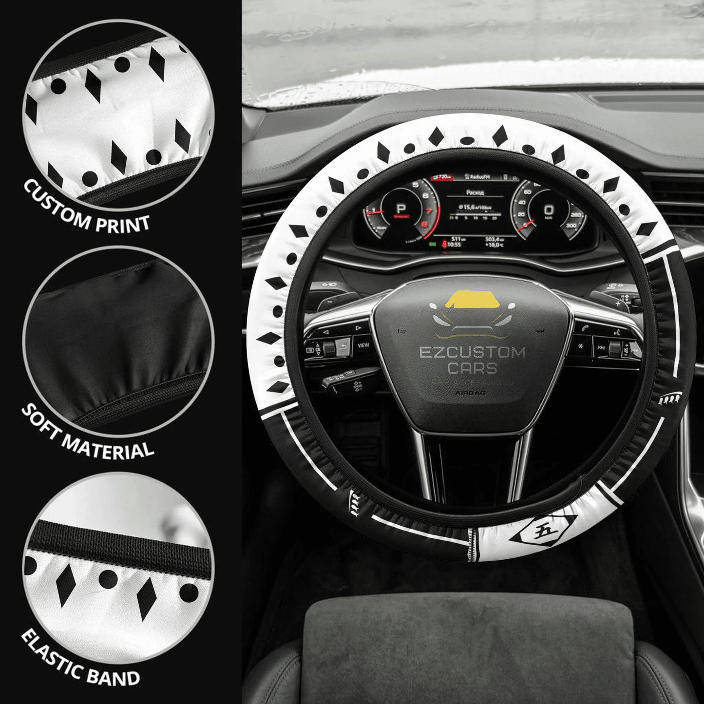 Bleach Fifth Division Symbols Anime Steering Wheel Cover Anime Car Accessories