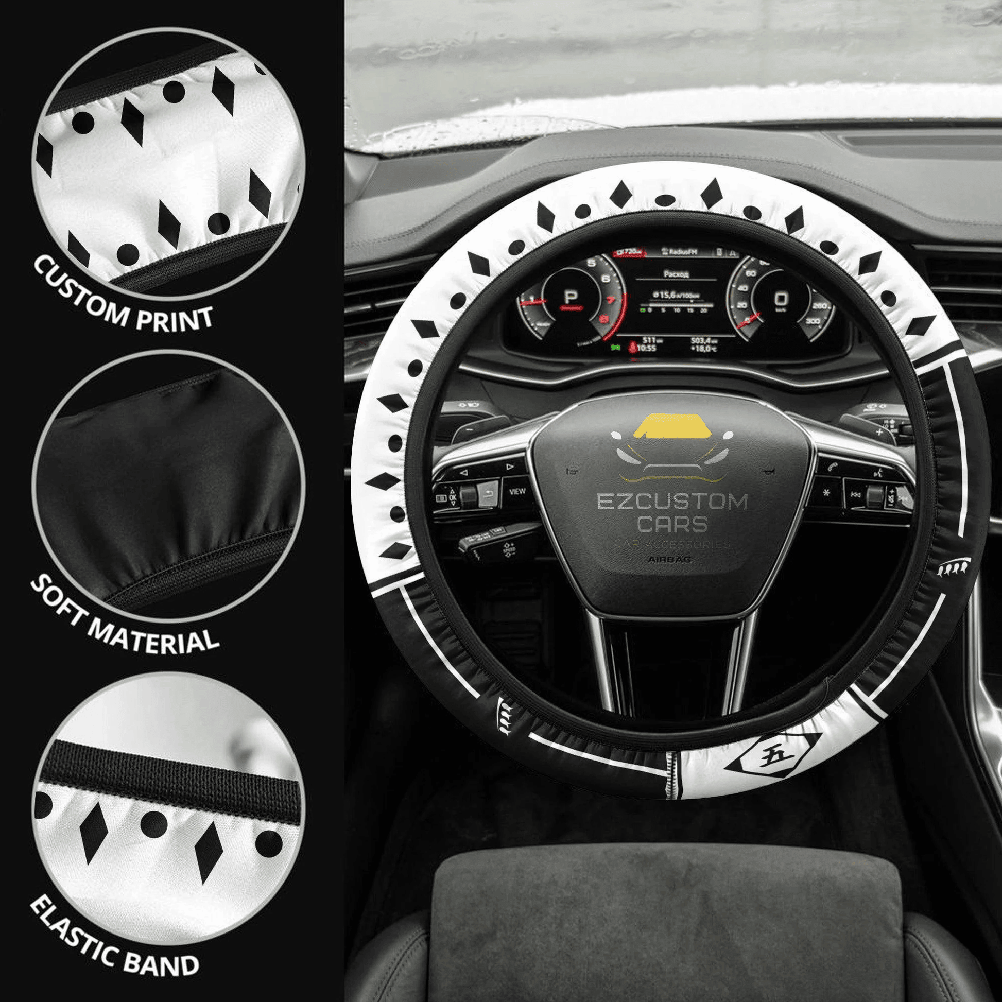 Bleach Fifth Division Symbols Anime Steering Wheel Cover Anime Car Accessories