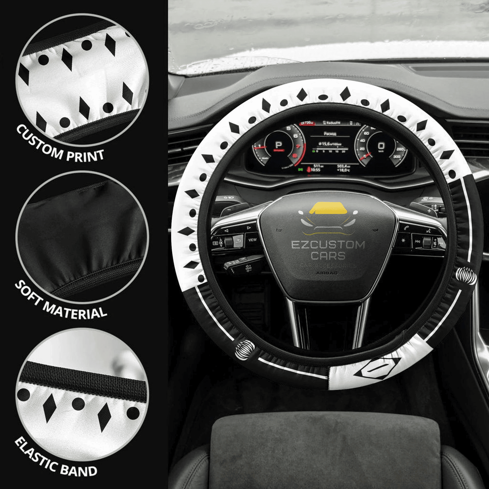 Bleach First Division Symbols Anime Steering Wheel Cover Custom Anime Car Accessories