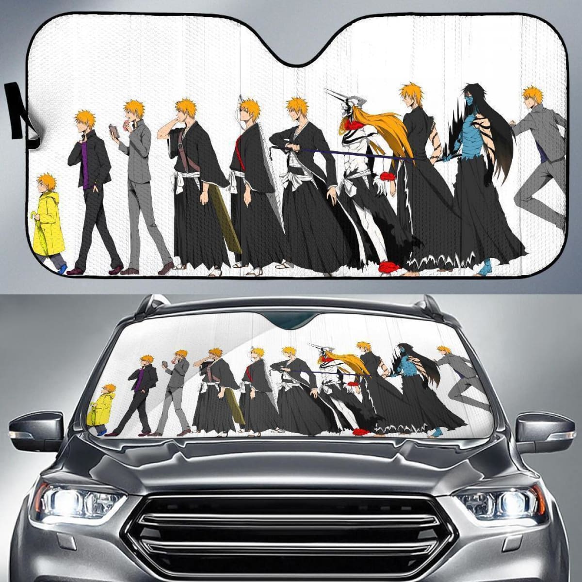Bleach Ichigo Evolutions Anime Auto Sun Shade Nh06 Universal Fit 111204
