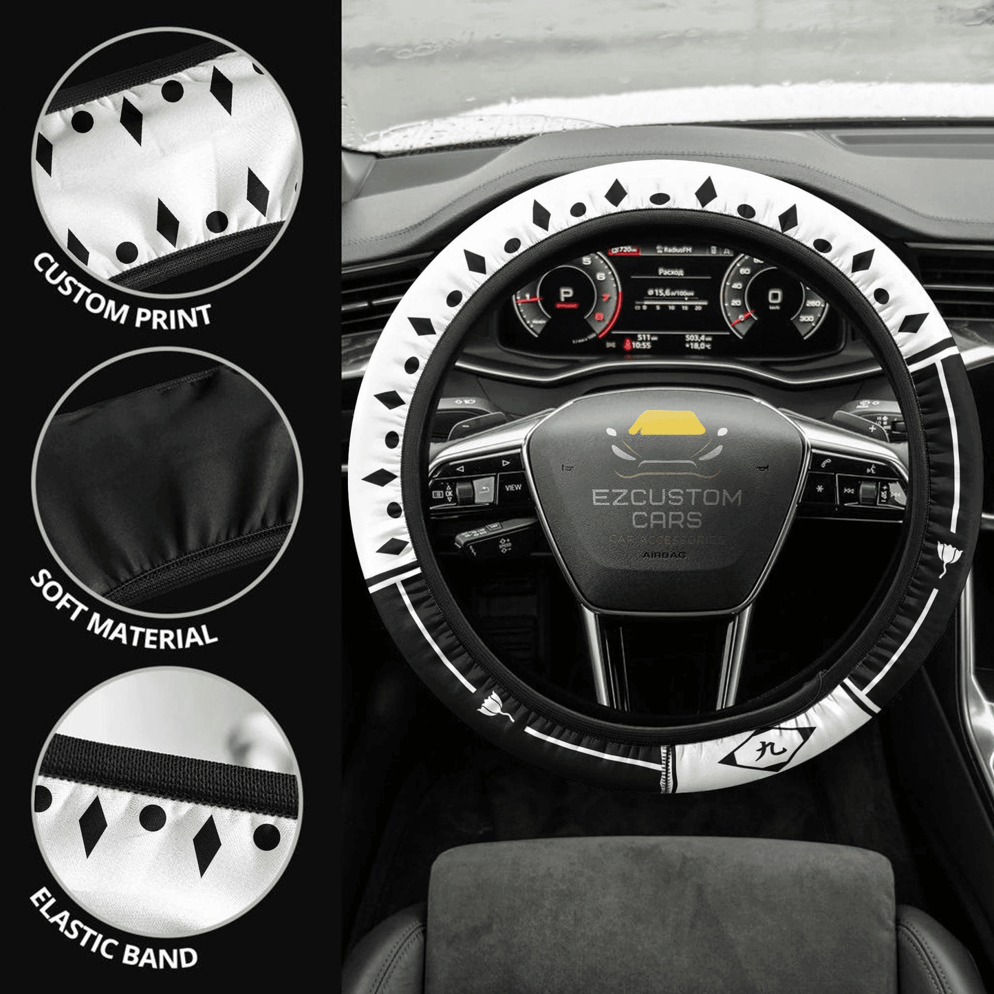 Bleach Ninth Division Symbols Anime Steering Wheel Cover Custom Anime Car Accessories