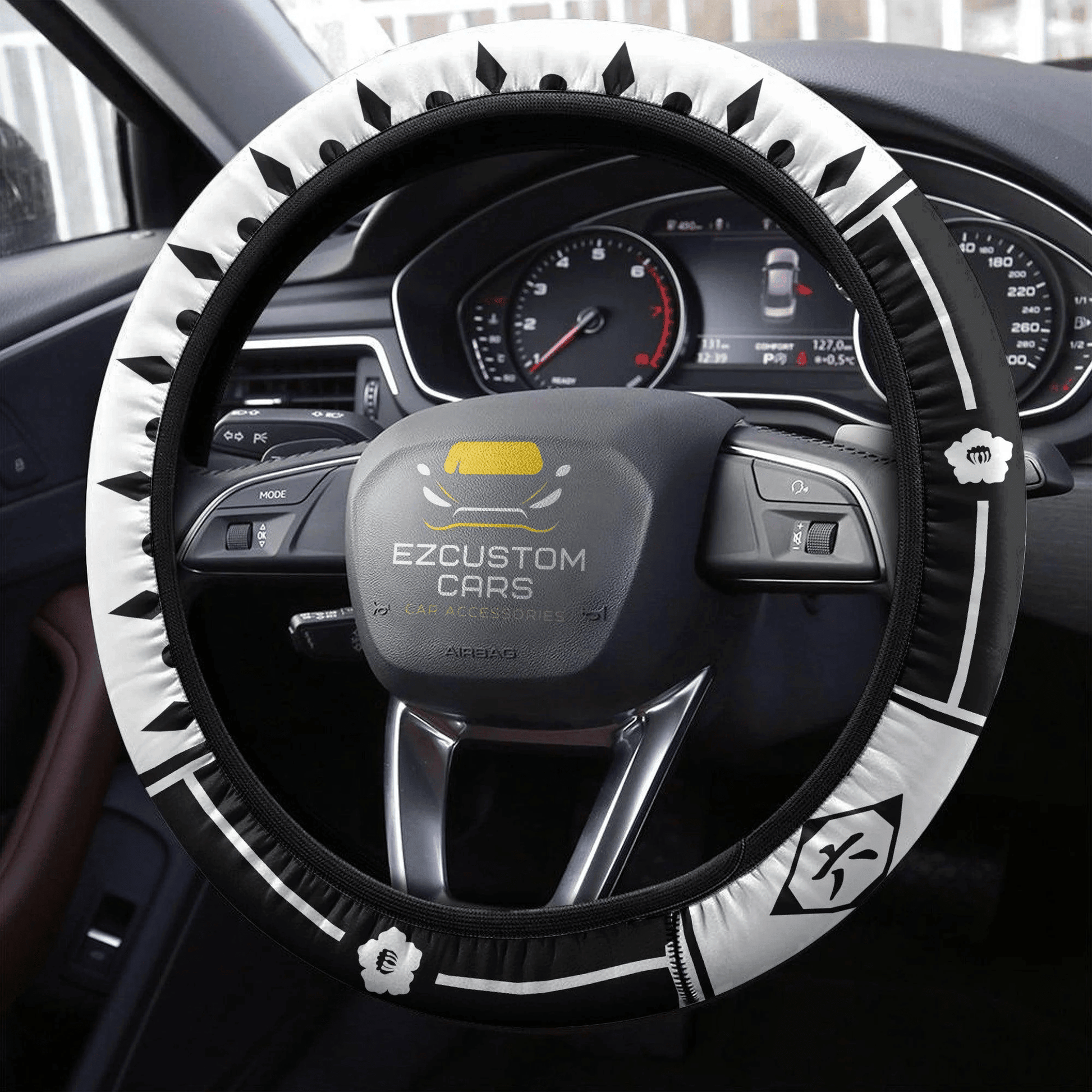 Bleach Sixth Division Symbols Car Accessories Anime Steering Wheel Cover
