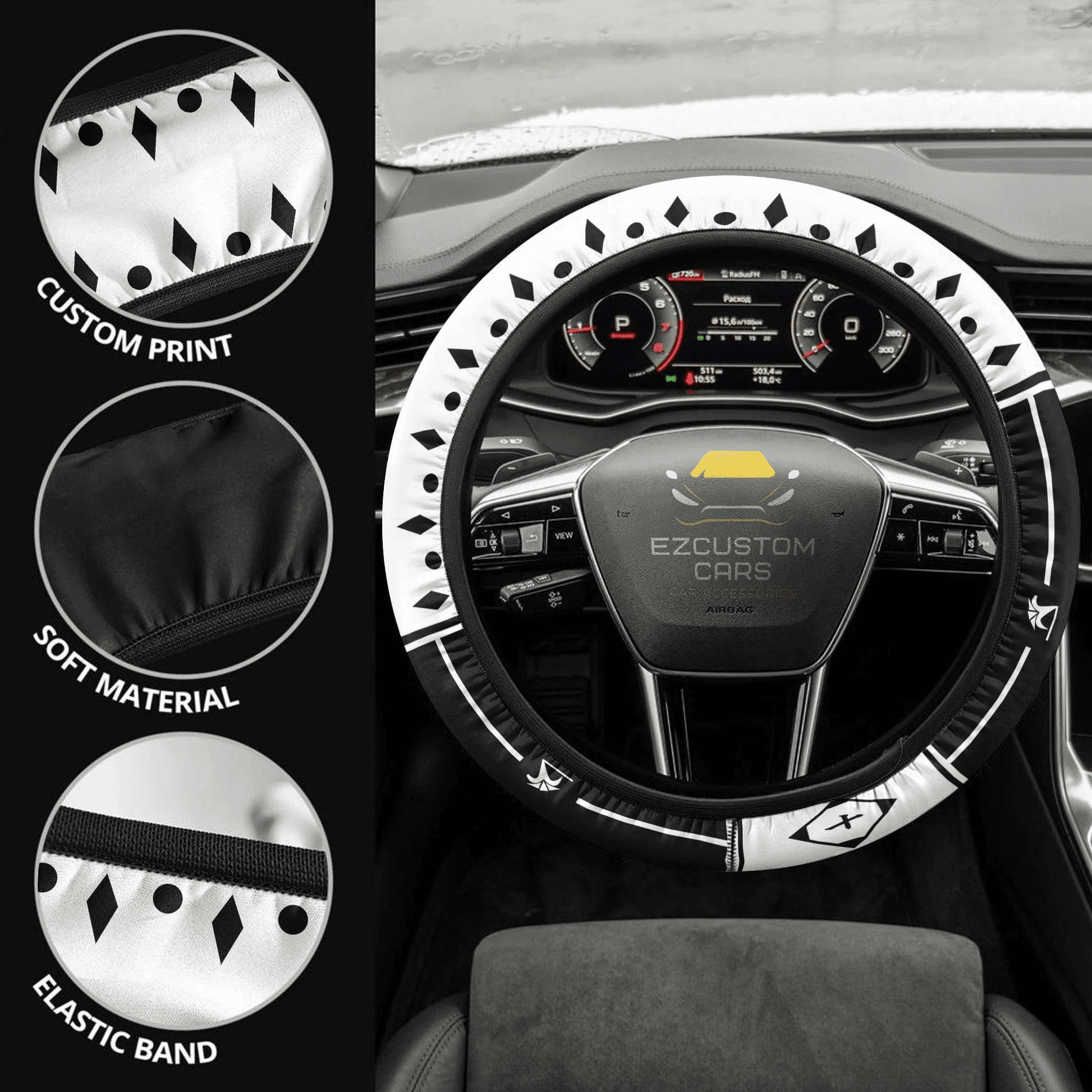 Bleach Tenth Division Symbols Car Accessories Anime Steering Wheel Cover