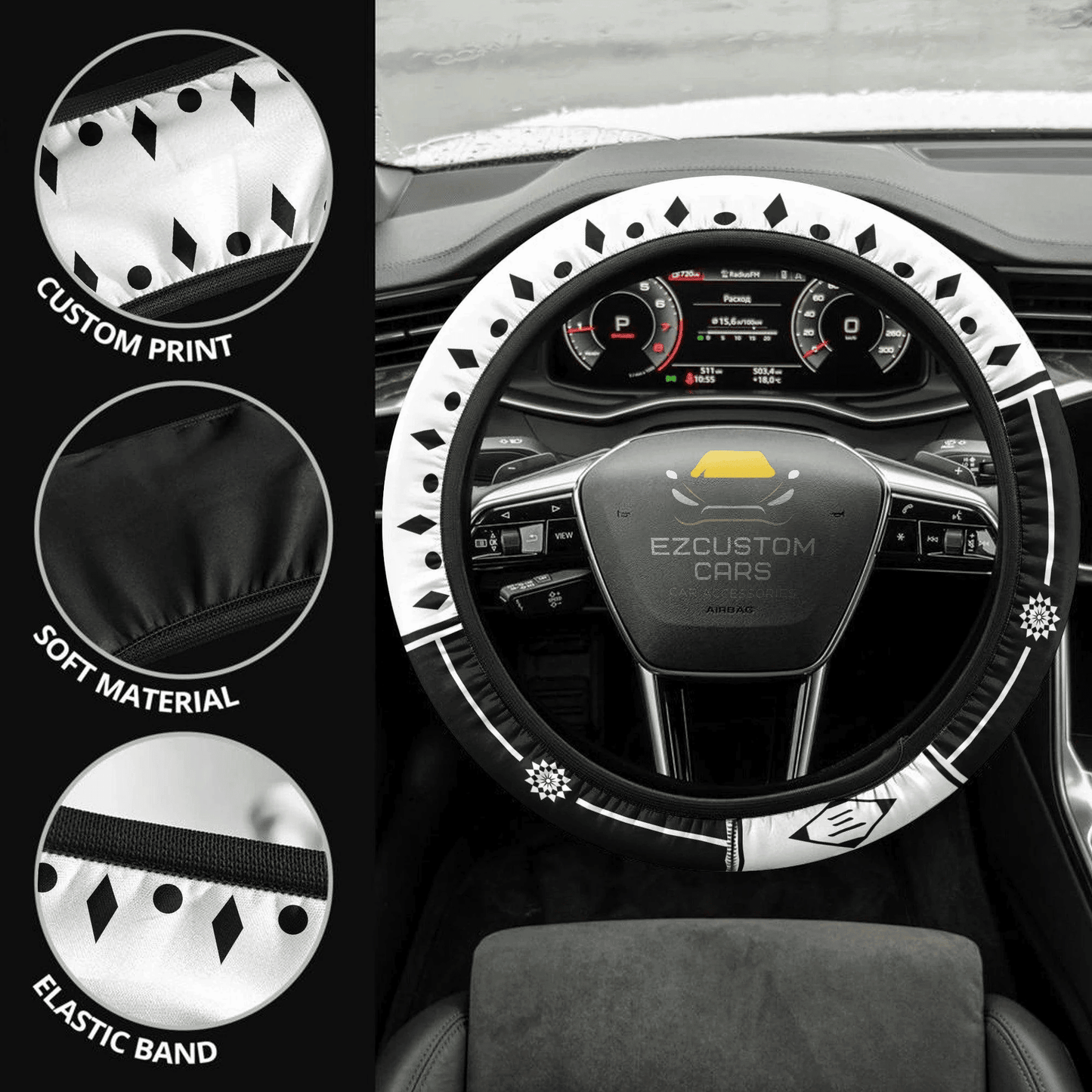 Bleach Third Division Symbols Anime Steering Wheel Cover Custom Anime Car Accessories