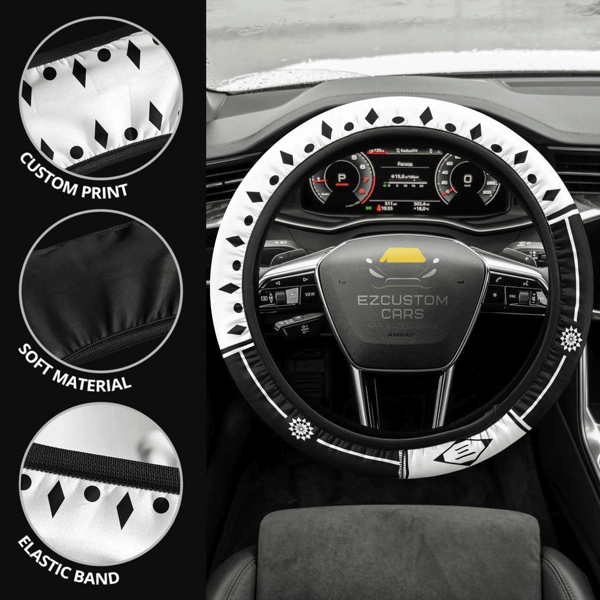 Bleach Third Division Symbols Anime Steering Wheel Cover Custom Anime Car Accessories