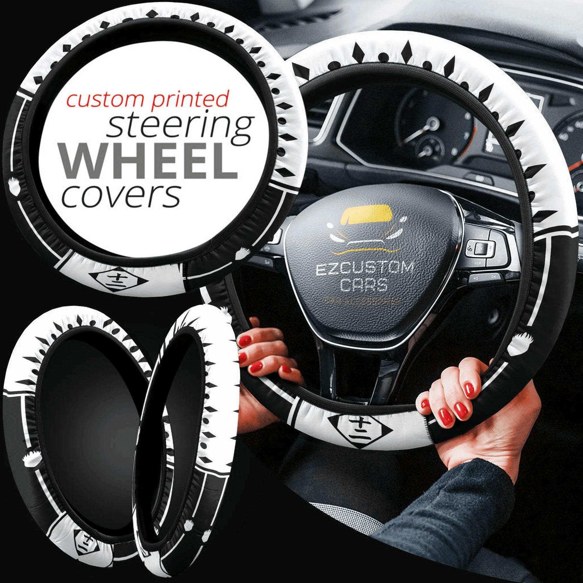 Bleach Twelfth Division Symbols Anime Steering Wheel Cover Custom Anime Car Accessories