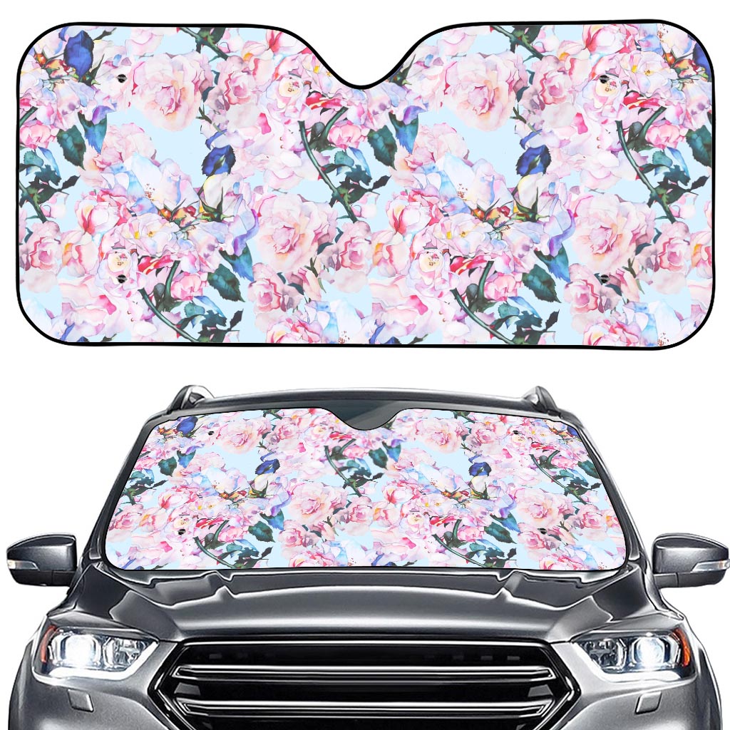 Blossom Floral Flower Pattern Print Car Windshield Sun Shade