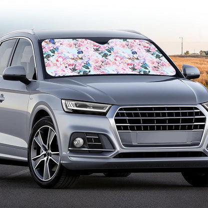Blossom Floral Flower Pattern Print Car Windshield Sun Shade