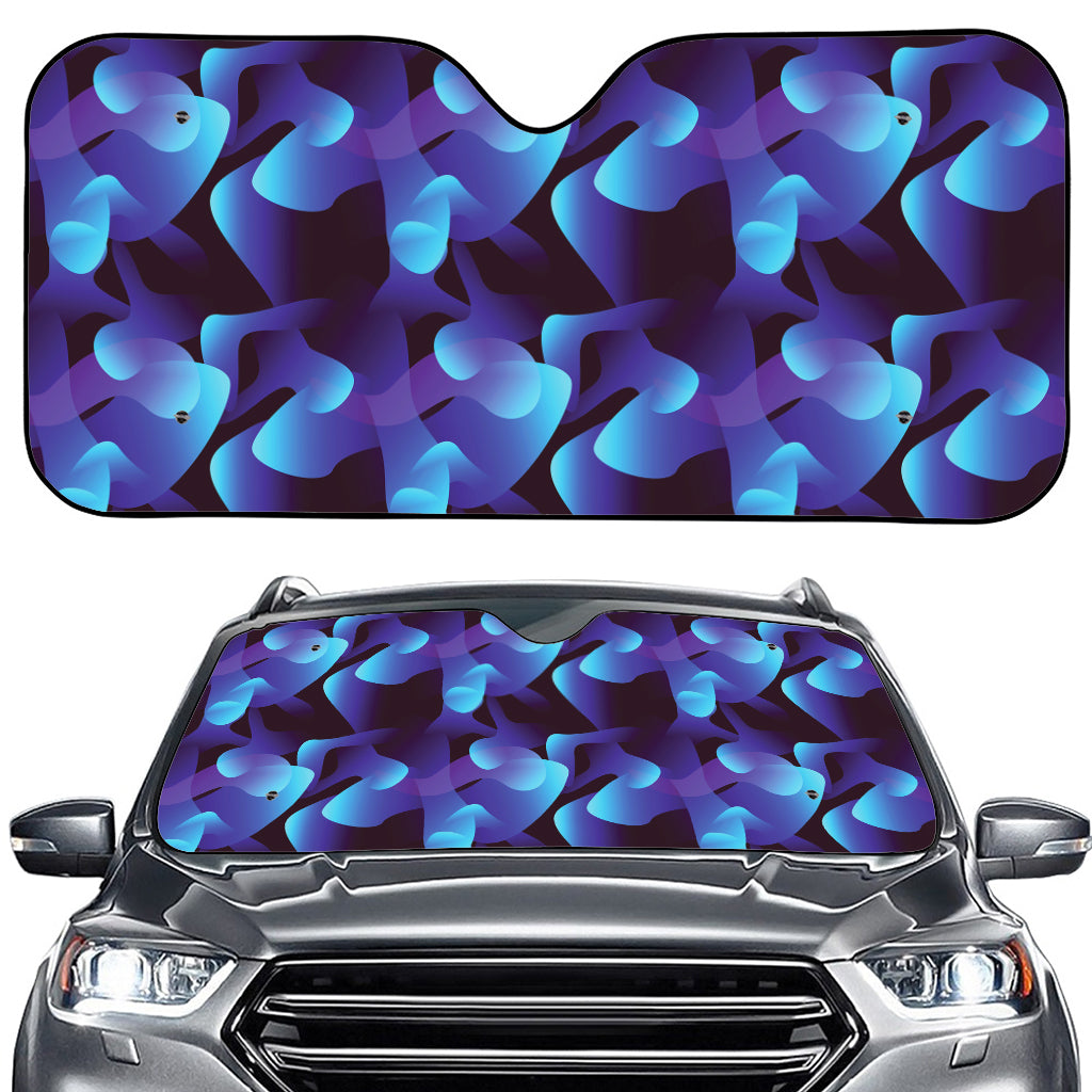 Blue Abstract Spirit Print Car Windshield Sun Shade