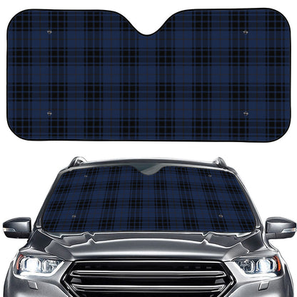 Blue And Black Tartan Pattern Print Car Windshield Sun Shade