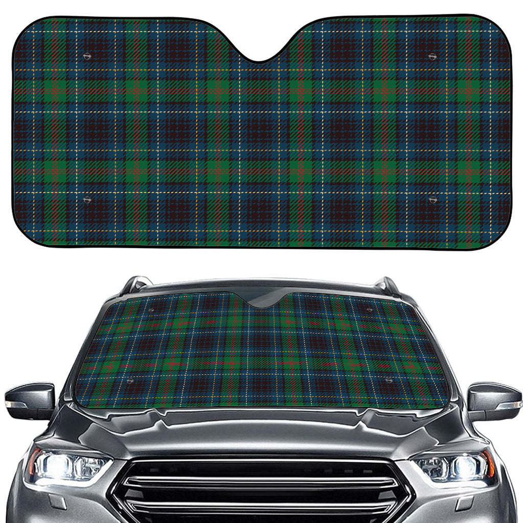 Blue And Green Tartan Pattern Print Car Windshield Sun Shade