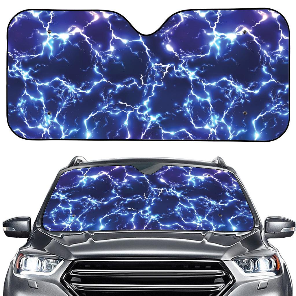 Blue And Purple Lightning Print Car Windshield Sun Shade