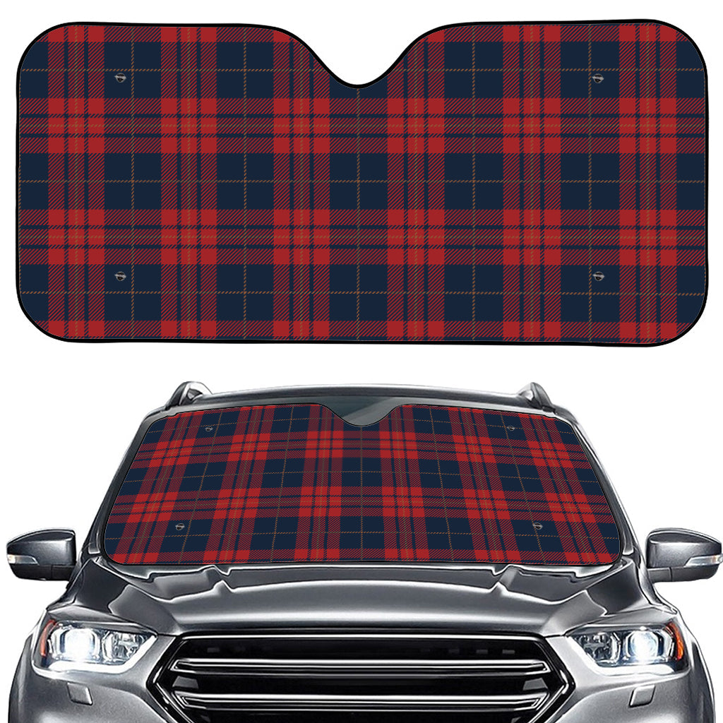 Blue And Red Tartan Pattern Print Car Windshield Sun Shade