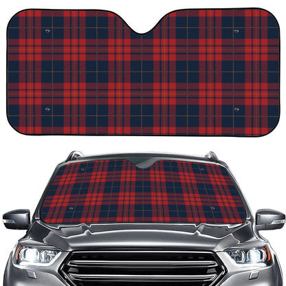 Blue And Red Tartan Pattern Print Car Windshield Sun Shade