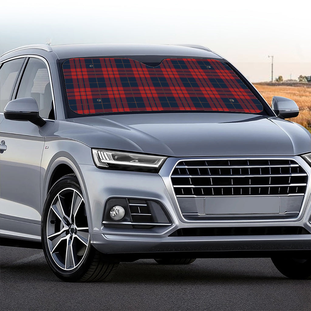 Blue And Red Tartan Pattern Print Car Windshield Sun Shade
