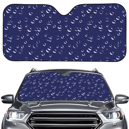 Blue And White Bubble Pattern Print Car Windshield Sun Shade
