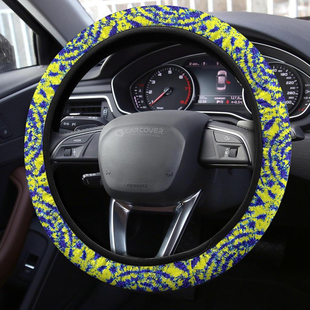 Blue And Yellow Tie Dye Steering Wheel Covers Custom Hippie Tie Dye Hippie Car Accessories