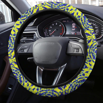 Blue And Yellow Tie Dye Steering Wheel Covers Custom Hippie Tie Dye Hippie Car Accessories