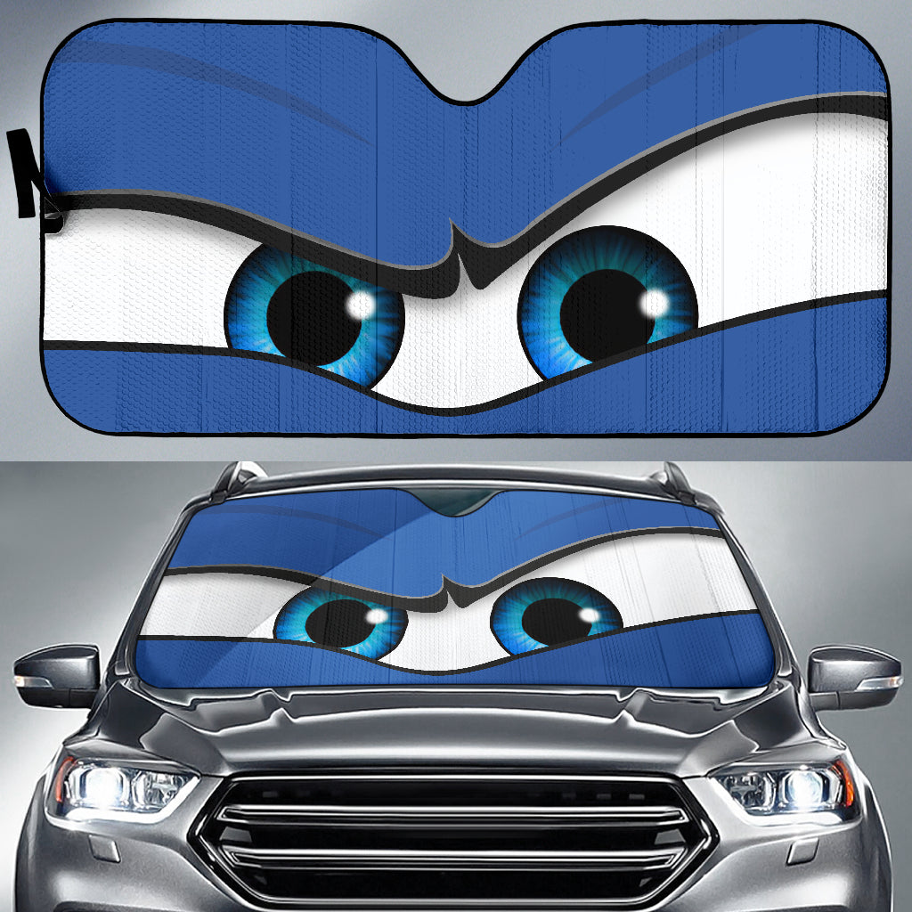 Blue Angry Eyes Car Auto Sun Shades
