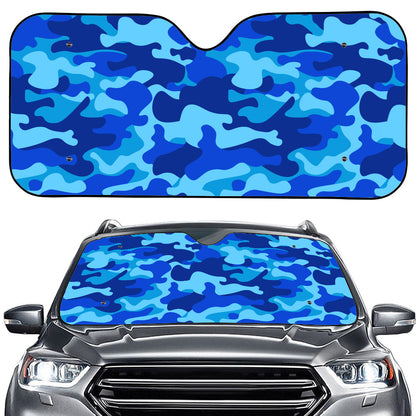 Blue Camouflage Print Car Windshield Sun Shade